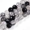 Natural Black Rutilated Quartz Bead Strands G-S345-6mm-30-1