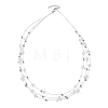 Natural Quartz Crystal 3 Layer Necklaces NJEW-JN05052-4