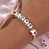 Love Word Acrylic Cube Braided Bead Bracelets EG4243-3