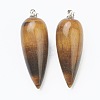 Natural Tiger Eye Pointed Pendants G-F705-01E-P-2
