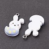 Opaque Resin Pendants LS-X-RESI-F030-19-3