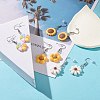 Sunflower Resin Charms Dangle Earring EJEW-JE04737-6