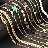 10Pcs Beach Style Alloy & Synthetic Turquoise & Resin Link Anklets WGF01BA-01-4