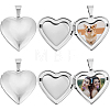 Beebeecraft 4Pcs 316 Stainless Steel Locket Pendants STAS-BBC0005-07-1