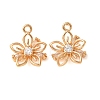 Brass Micro Pave Clear Cubic Zirconia Charms CU-CBAEC99-22G-1