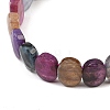 Dyed & Heated Natural Agate Oval Beaded Stretch Bracelet G-E010-01-19-2