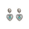 Dangle Stud Earrings Alloy & Synthetic Turquoise Dangle Stud Earrings FS-WGCE263-02-3