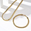 304 Stainless Steel Box Chain Necklaces & Bracelets Sets SJEW-D091-12G-1