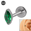 G23 Titanium Cubic Zirconia Horse Eye 17 Gauge Threadless Labrets for Women Men WG9E7C9-07-1