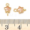 Brass Pave Cubic Zirconia Star Connector Charms KK-P348-08G-04-3