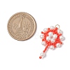 Handmade Glass Seed Beaded Flower Pendants PALLOY-MZ00498-02-2