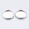 Tarnish Resistant 304 Stainless Steel Pendant Cabochon Settings X-STAS-I069-37-25MM-1