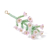 Glass Seed Beaded Flower Big Pendants PALLOY-MZ01184-03-3