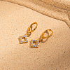 Elegant Brass Clear Cubic Zirconia Hoop Earrings for Women AN5679-1-1