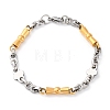 201 Stainless Steel Byzantine Chain Bracelets BJEW-B078-159GP-2