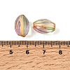 Baking Paint and Golden Metal Enlaced Glass Beads GL-CBA1477-08B-3