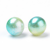 Rainbow Acrylic Imitation Pearl Beads OACR-R065-8mm-03-2