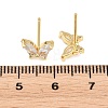 Brass Micro Pave Cubic Zirconia Stud Earrings for Women KK-A305-06G-01-4
