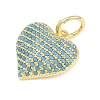 Brass Micro Pave Sky Blue Cubic Zirconia Pendants CU-CBA4A93-02F-G-2