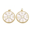 Eco-Friendly Brass Micro Pave Clear Cubic Zirconia Enamel Pendants ZIRC-C024-01G-02-1