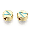 Alloy Enamel Beads ENAM-S122-029V-A-RS-2