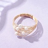 Natural Cultured Cluster Freshwater Pearl Finger Rings RJEW-JR01015-1