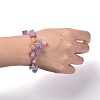 Nuggets Natural Amethyst Stretch Beaded Bracelets BJEW-H546-01-4