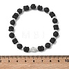 Natural Lava Rock & Non-magnetic Synthetic Hematite Beaded Stretch Bracelets for Women Men BJEW-JB13710-4