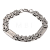 Tarnish Resistant 304 Stainless Steel Byzantine Chain Bracelets BJEW-B078-71P-1