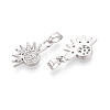Brass Micro Pave Clear Cubic Zirconia Charms KK-N259-17P-2