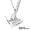 Fashionable Brass Rhinestone Butterfly Pendant Dapped Chain Necklaces for Women KV6604-1