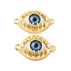 Evil Eye Resin Brass Connector Charms RESI-E026-01G-02-2