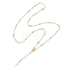 Faceted Glass and Brass Rosary Bead Necklaces NJEW-JN05672-5