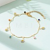 Brass Enamel Charm Bracelets BJEW-JB05957-4