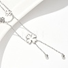 304 Stainless Steel Shell Pearl Clover Pendant Double Layered Necklaces for Women NJEW-U036-01P-3