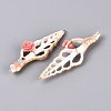 Natural Shell Slice Copper Wire Wrapped Big Pendants SSHEL-N042-23-2