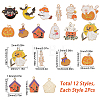 24Pcs 12 Style Halloween Theme Alloy Enamel Pendants ENAM-SC0003-30-2