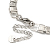 Non-Tarnish 304 Stainless Steel Rectangle & Round Ball Link Chain Bracelets BJEW-S153-03P-3