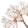 Natural Rose Quartz Chips Tree of Life Decorations with Cat Display Decorations DJEW-K025-03B-3