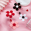 2 Pairs 2 Colors Acrylic Flower Asymmetrical Earrings EJEW-FI0001-09-7