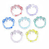 Spotted Chunky Transparent Acrylic Finger Ring RJEW-S045-132-1