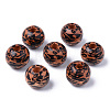 Painted Natural Wood Beads WOOD-S057-024E-1