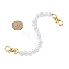 White ABS Plastic Imitation Pearl Round Beaded Purse Chain Strap Extenders AJEW-BA00136-3