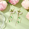 Flower Acrylic Dangle Earrings EJEW-JE05881-2