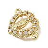 Religion Brass Micro Pave Clear Cubic Zirconia Connector Charms KK-G602-07G-13-2