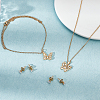 2 Sets 2 Styles Clear Cubic Zirconia Stud Earrings & Butterfly Pendant Necklaces Set SJEW-HY0001-01-5