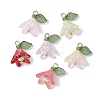 Glass with Acrylic Imitation Pearl Pendants PALLOY-TA00097-1