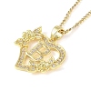 304 Stainless Steel Heart Pendant Necklaces with Cubic Zirconia NJEW-H029-01G-B-1