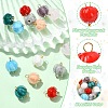 16Pcs 8 Colors Flower Bud Handmade Lampwork Pendants PALLOY-YW00156-2