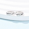 Fireworks 925 Sterling Silver Micro Pave Clear Cubic Zirconia Hoop Earrings EJEW-K317-02P-3
